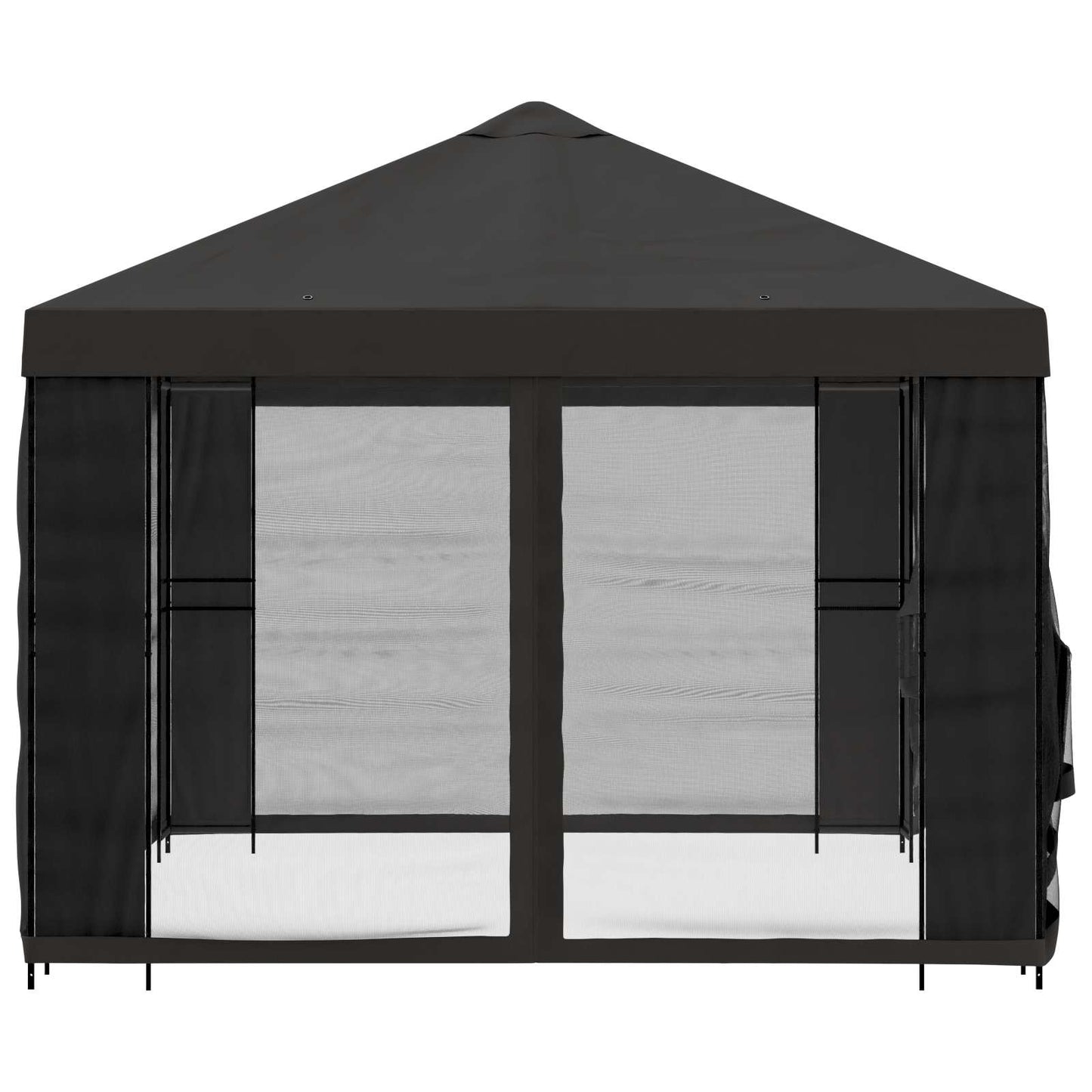 Tuin Gazebo met Zijwanden 4 × 3 m Antracietkleurig