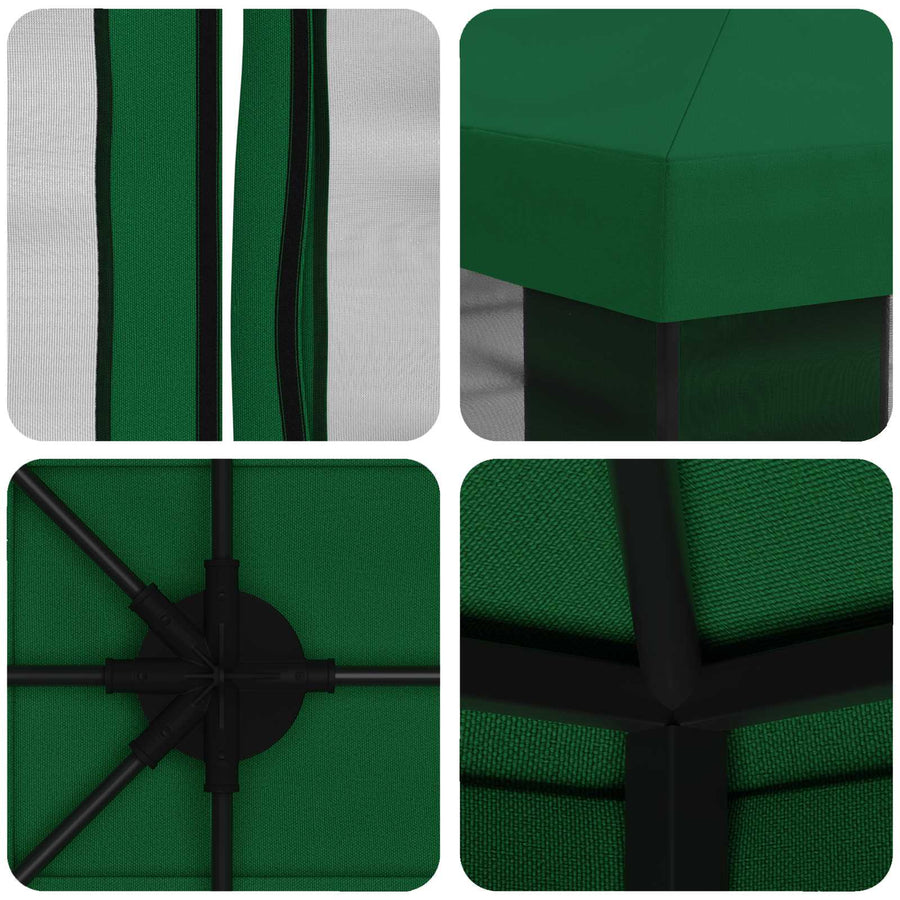 Tuin Gazebo met Zijwanden 4 × 3 m Groen Polyester en staal 190