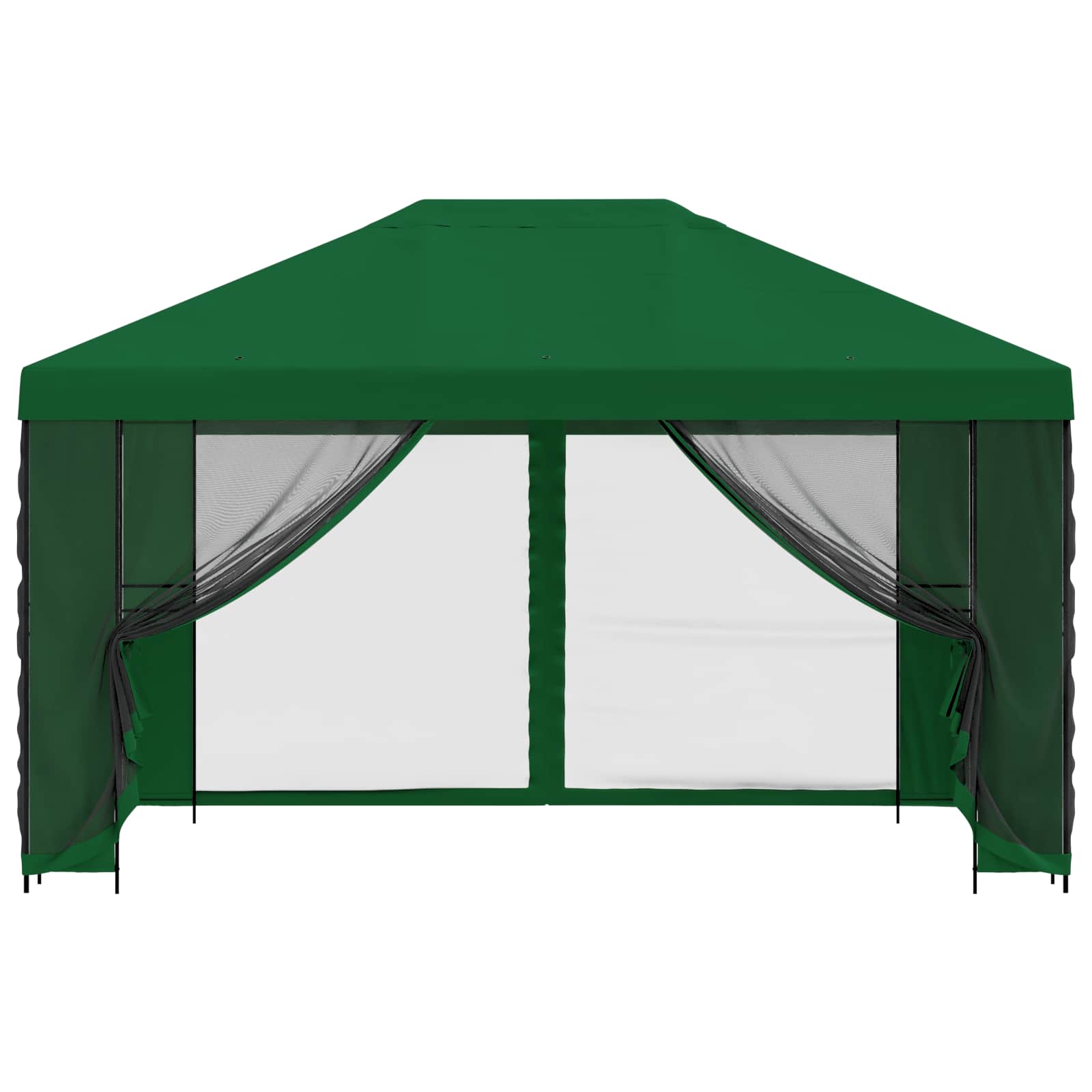 Tuin Gazebo met Zijwanden 4 × 3 m Groen Polyester en staal 190
