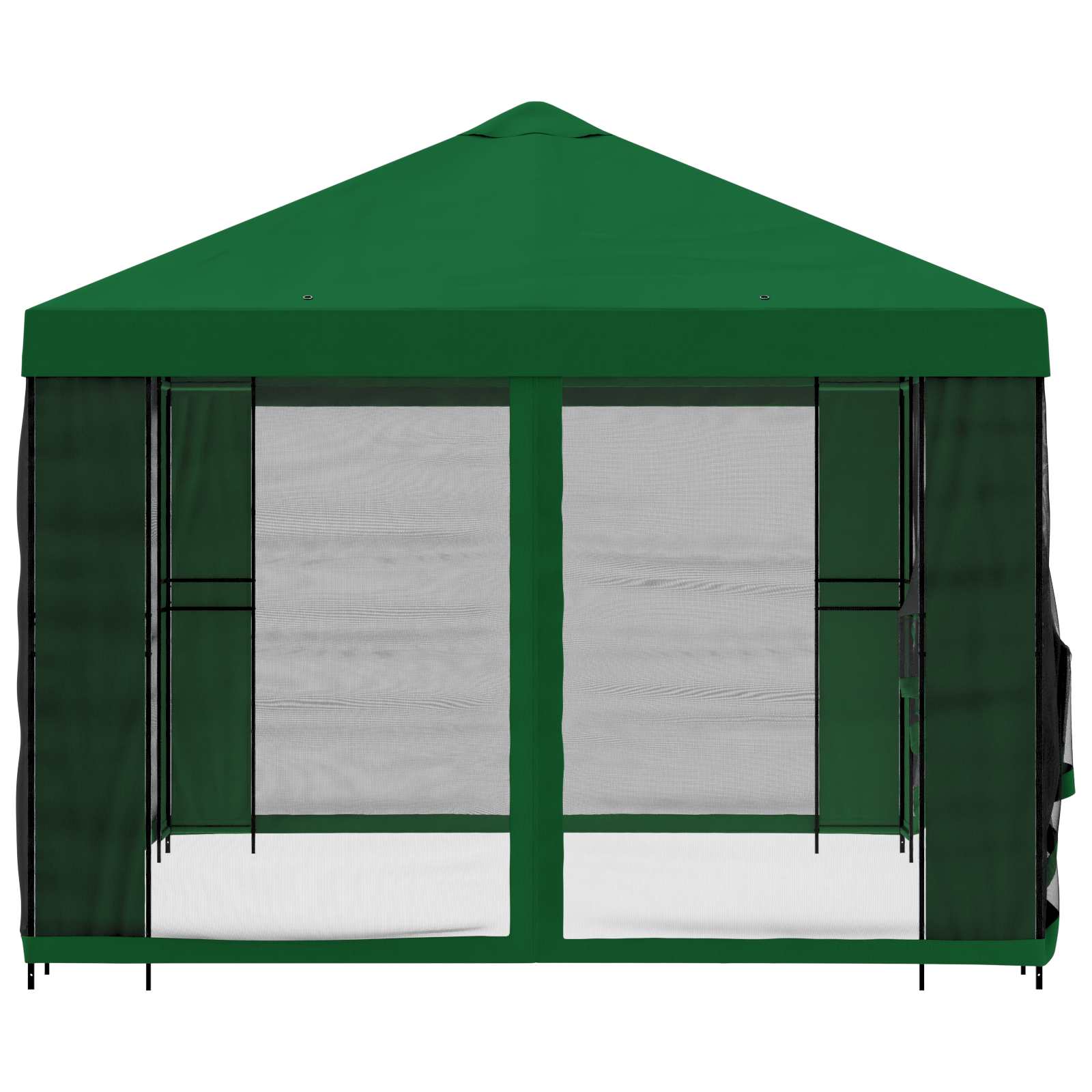 Tuin Gazebo met Zijwanden 4 × 3 m Groen Polyester en staal 190