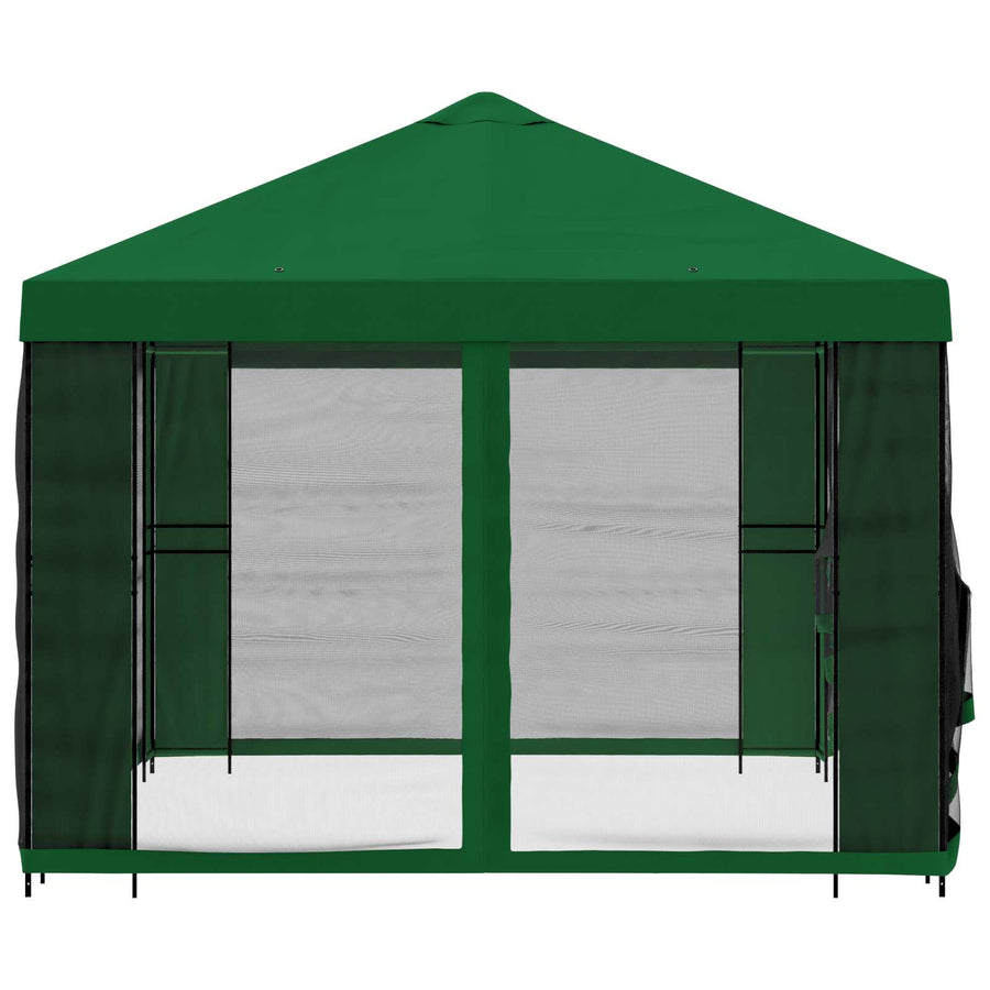 Tuin Gazebo met Zijwanden 4 × 3 m Groen Polyester en staal 190