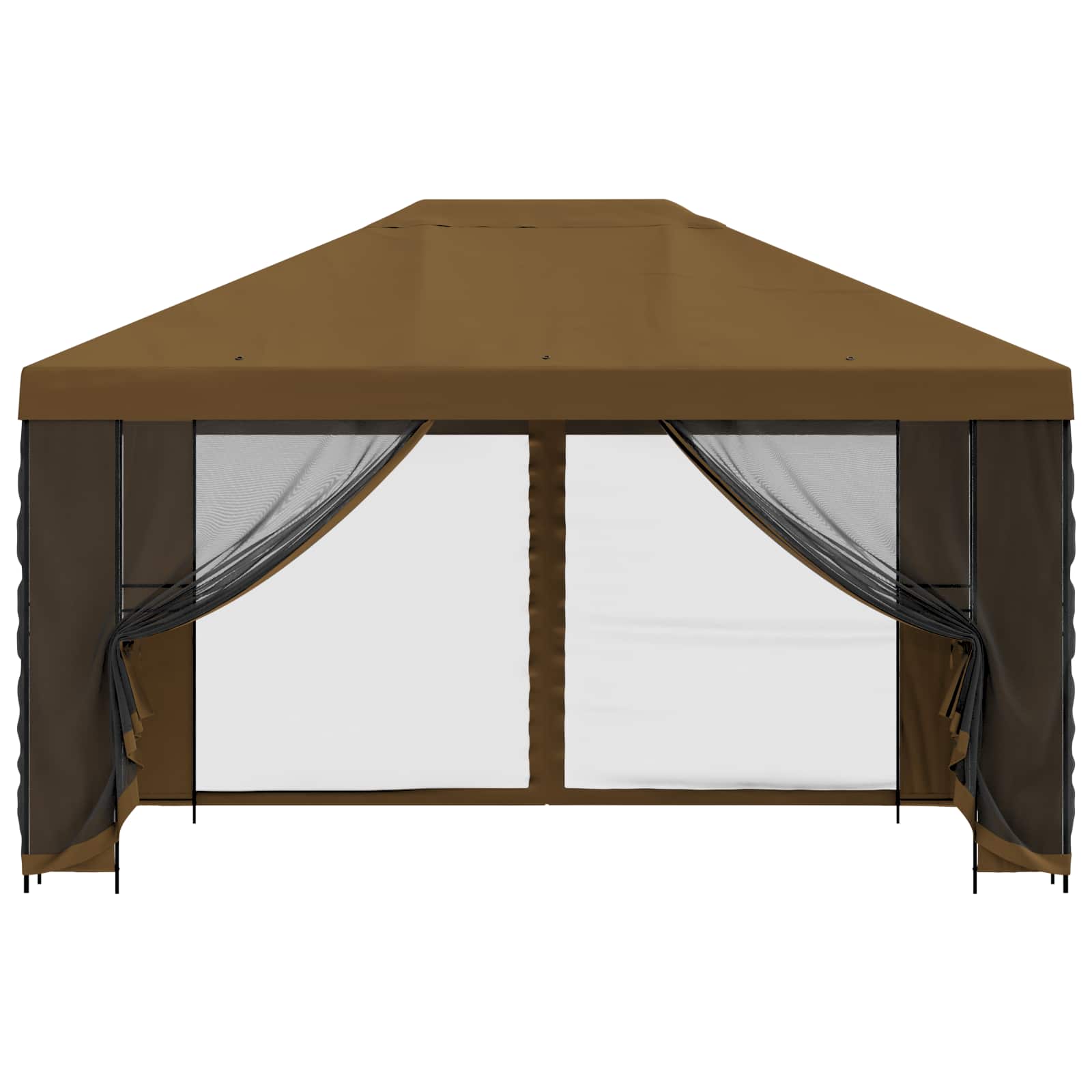 Tuin Gazebo met Zijwanden 4 × 3 m Taupe Polyester en staal 190