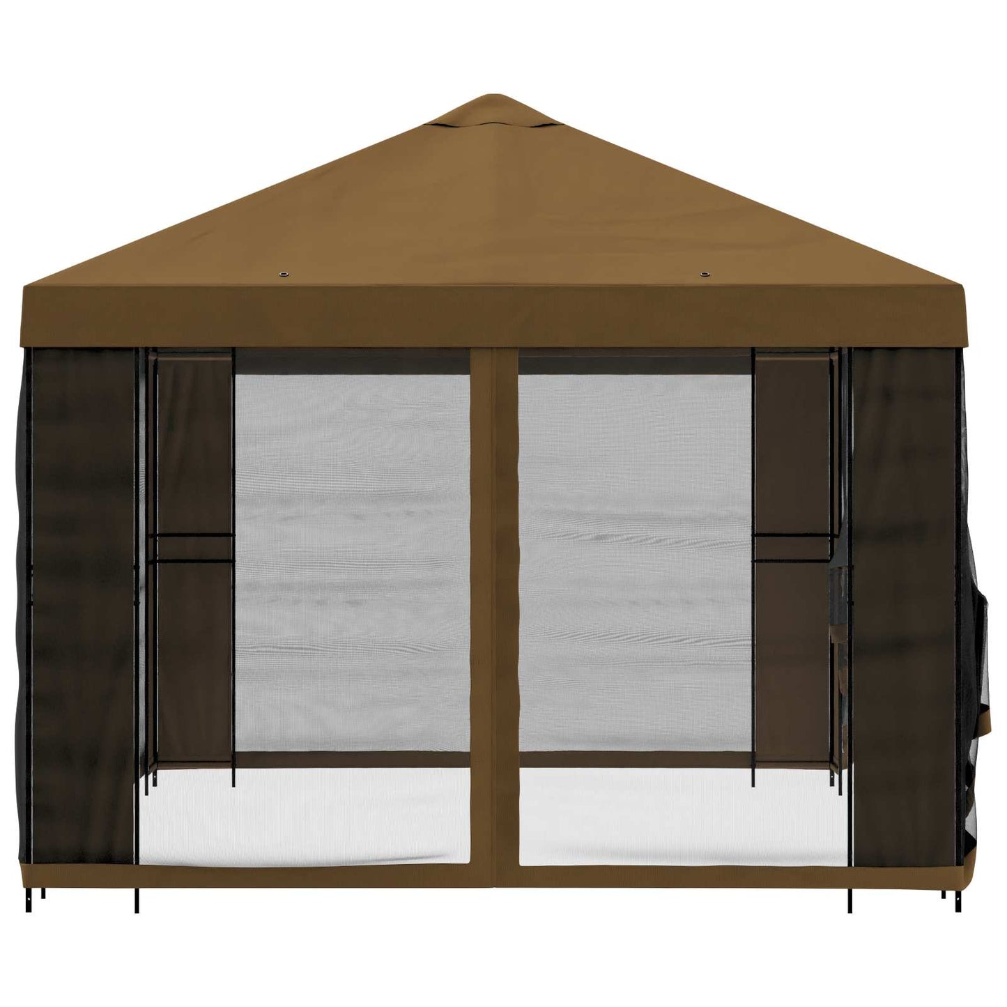 Tuin Gazebo met Zijwanden 4 × 3 m Taupe Polyester en staal 190