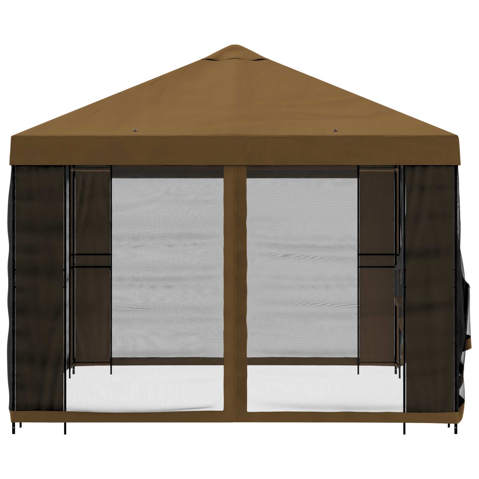 Tuin Gazebo met Zijwanden 4 × 3 m Taupe Polyester en staal 190