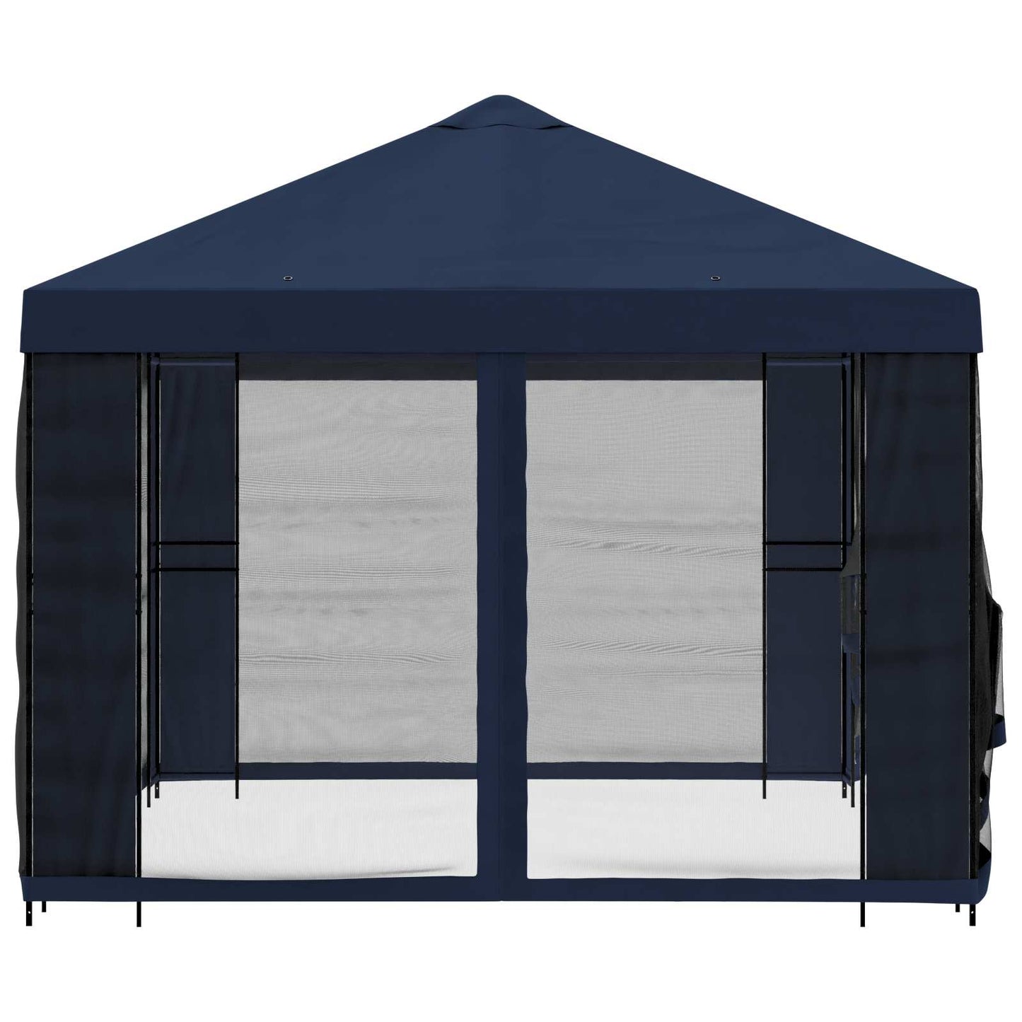 Tuin Gazebo met Zijwanden 4 × 3 m Blauw Polyester en staal 190