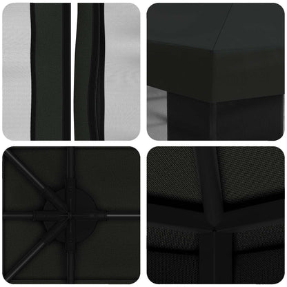 Paviljoen met zijwanden 4 × 3 m Zwart Polyester en staal