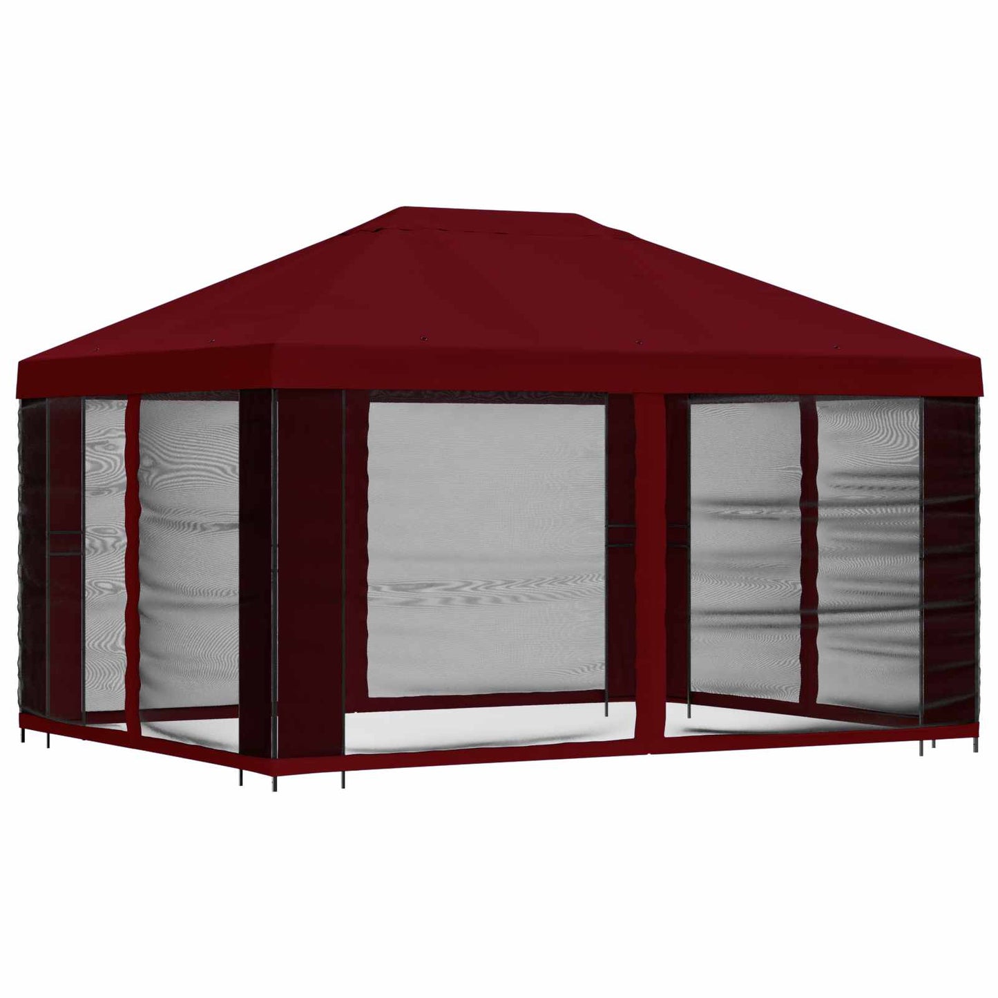 Tuin Gazebo met Zijwanden 4 × 3 m Bordeauxrood
