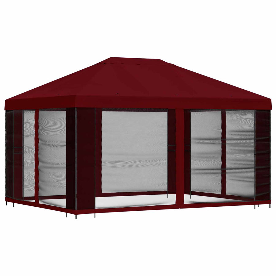 Tuin Gazebo met Zijwanden 4 × 3 m Bordeauxrood