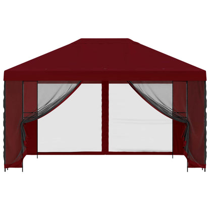 Tuin Gazebo met Zijwanden 4 × 3 m Bordeauxrood