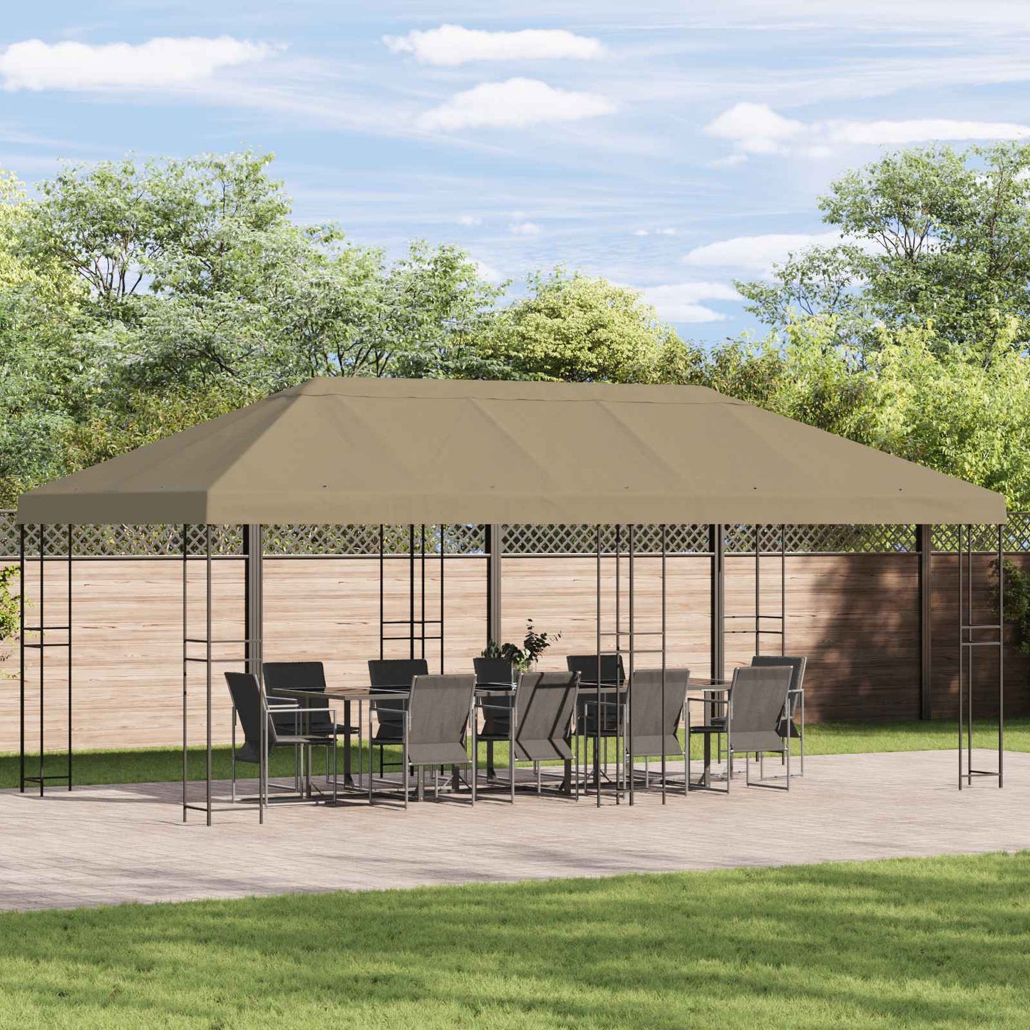 Gazebo Luifel Dekking 6 x 3 m Beige Polyester 190