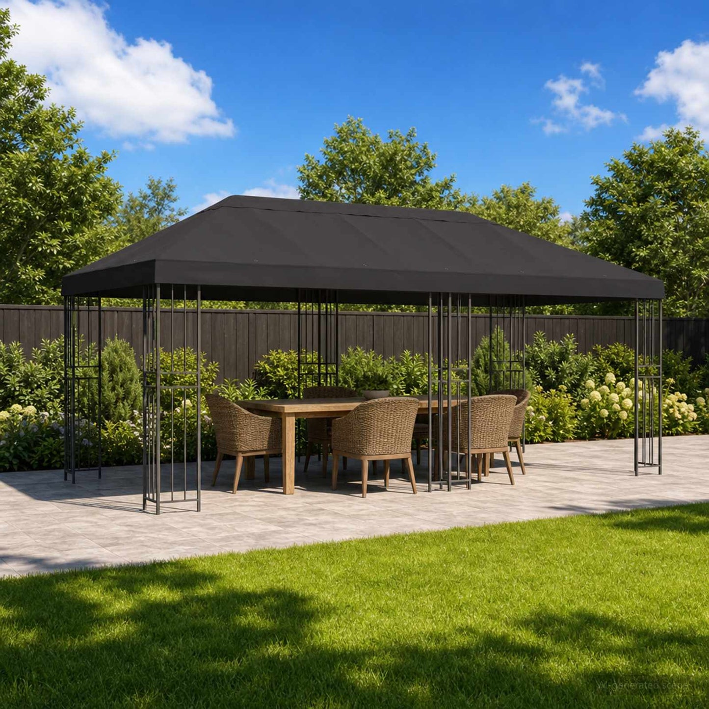 Gazebo Luifel Dekking 6 x 3 m Antracietkleurig Polyester 190