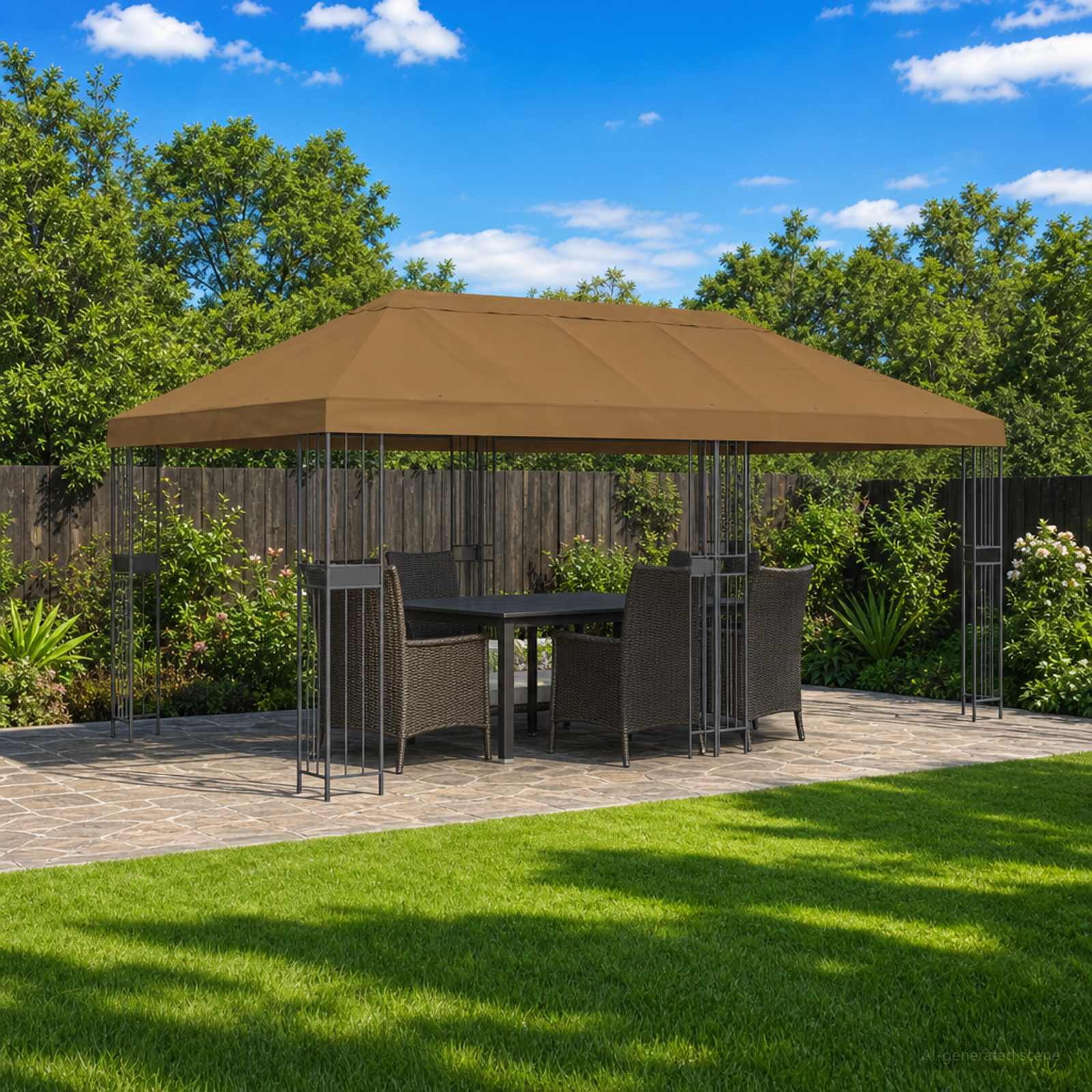 Gazebo Luifel Dekking 6 x 3 m Taupe Polyester 190
