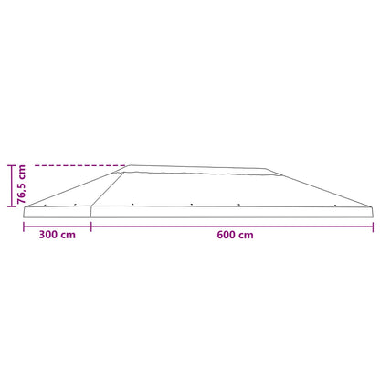 Gazebo Luifel Dekking 6 x 3 m Taupe Polyester 190