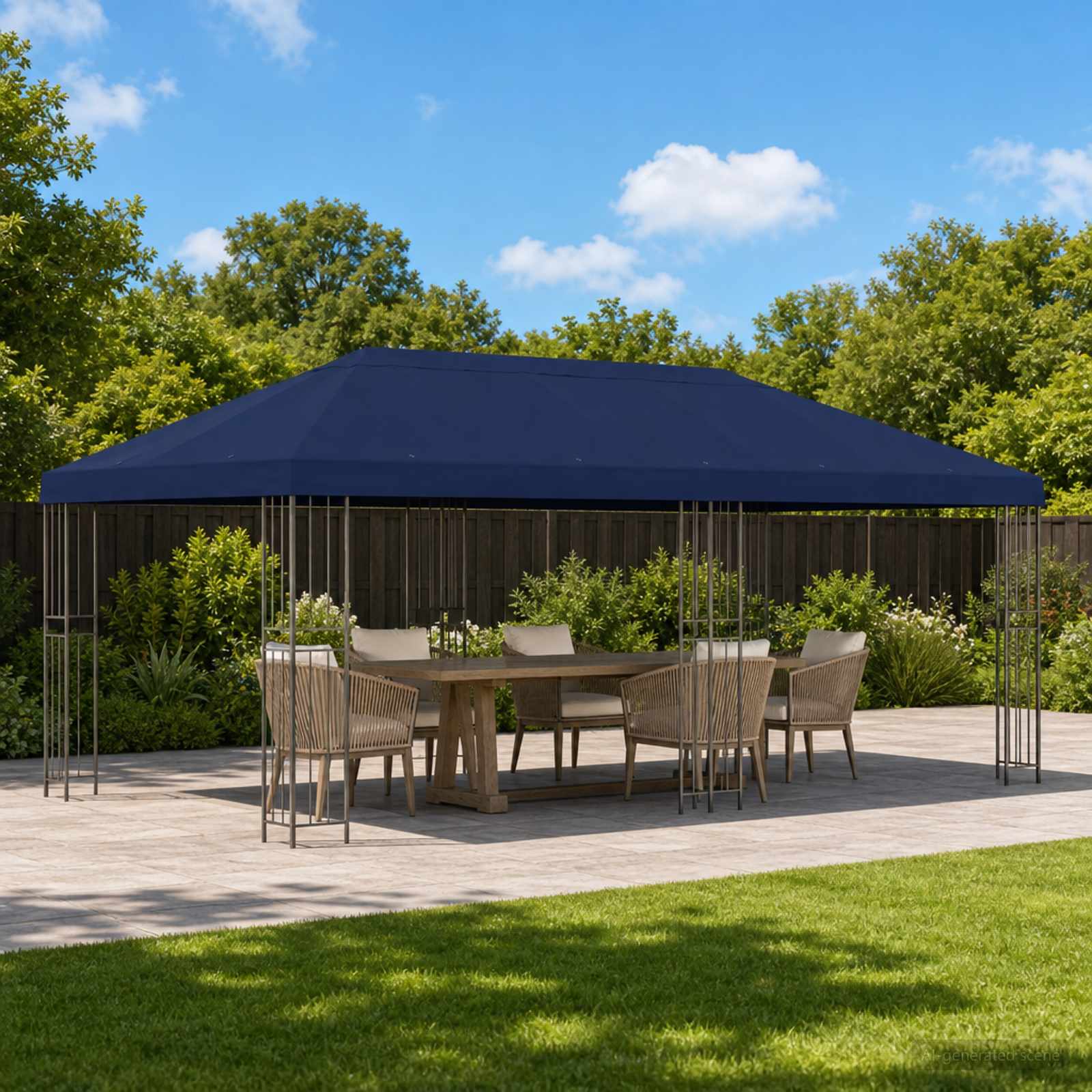 Gazebo Luifel Dekking 6 x 3 m Blauw Polyester 190