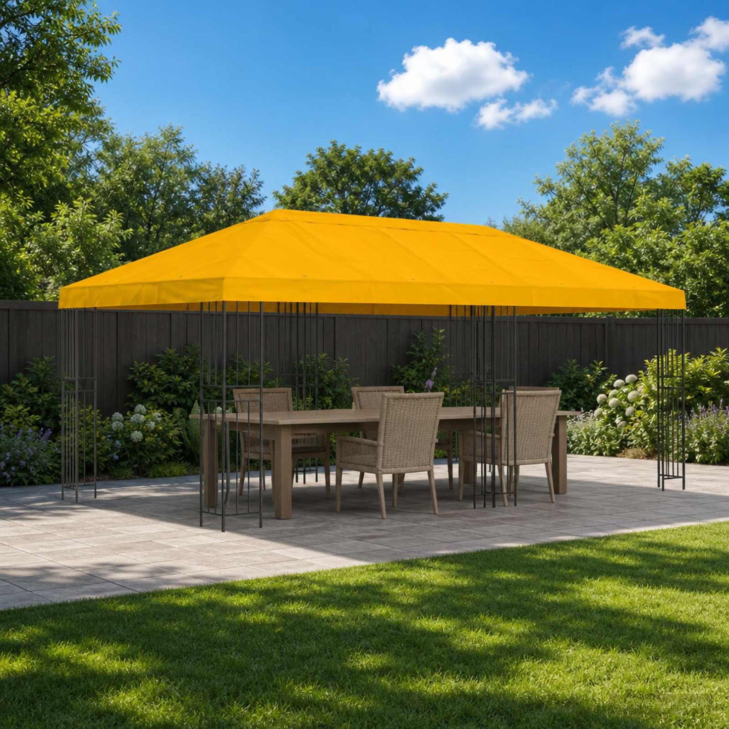 Gazebo Luifel Dekking 6 x 3 m Geel Polyester 190