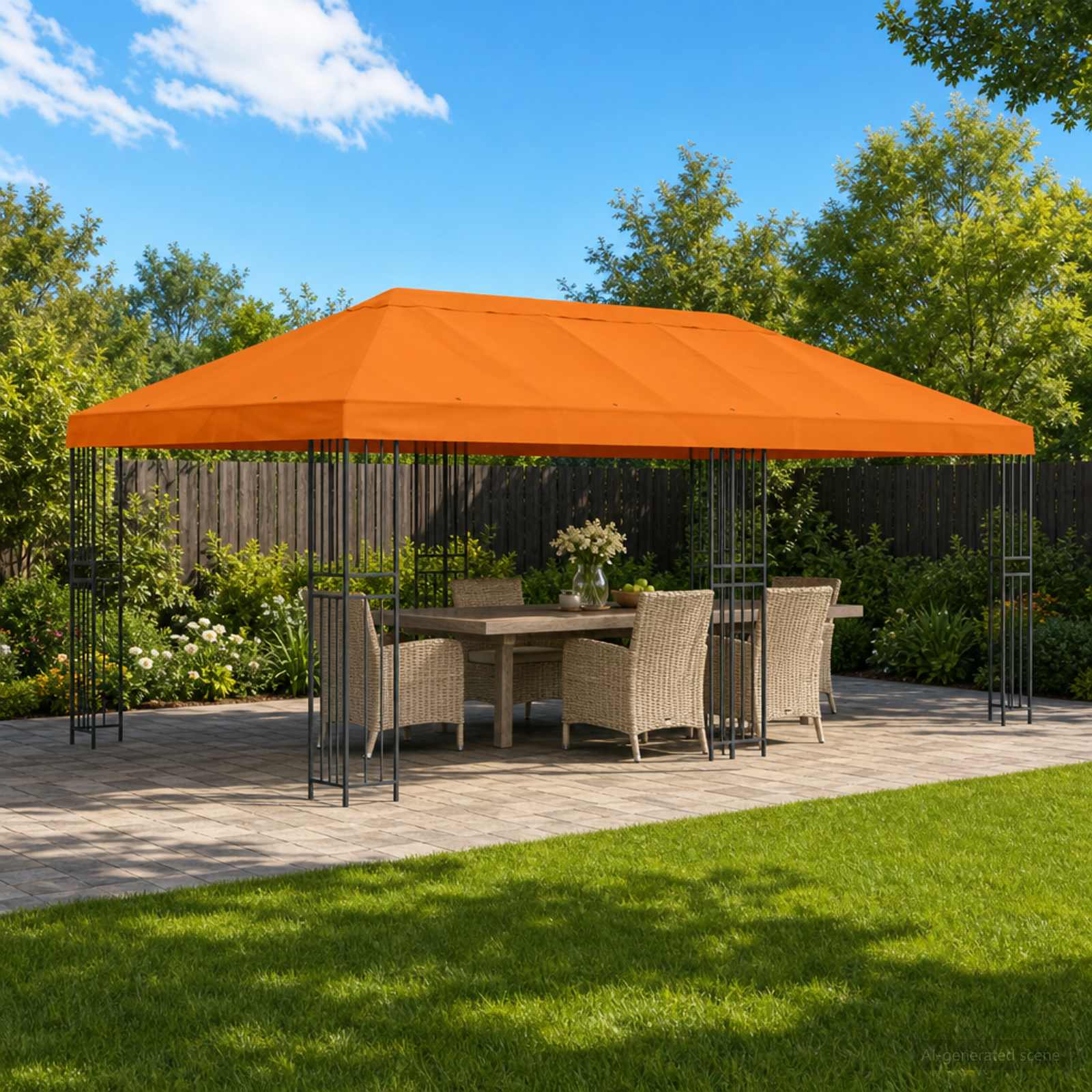 Gazebo Luifel Dekking 6 x 3 m Oranje Polyester 190
