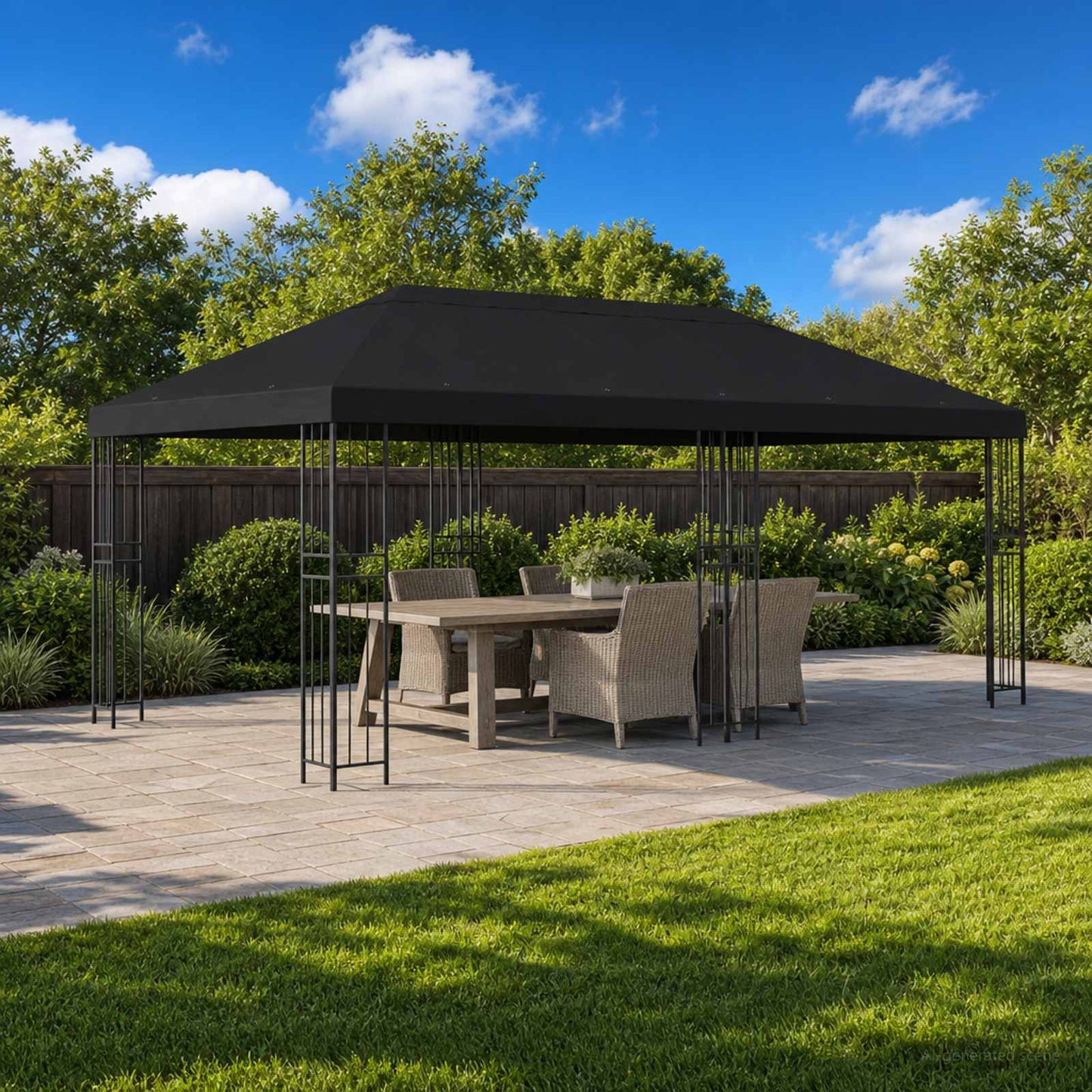 Gazebo Luifel Dekking 6 x 3 m Zwart Polyester 190