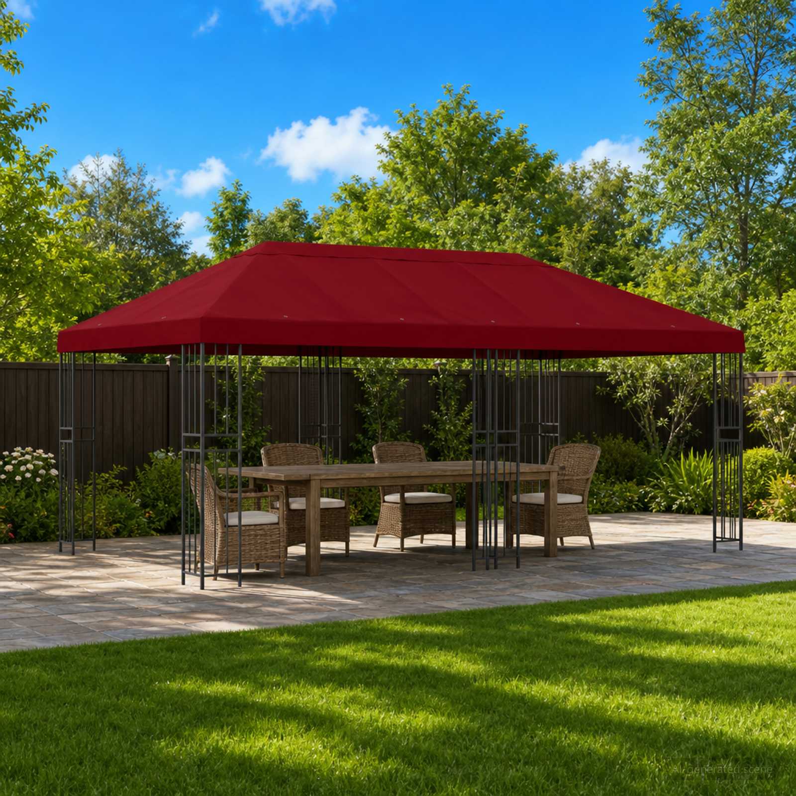 Gazebo Luifel Dekking 6 x 3 m Bordeauxrood Polyester 190
