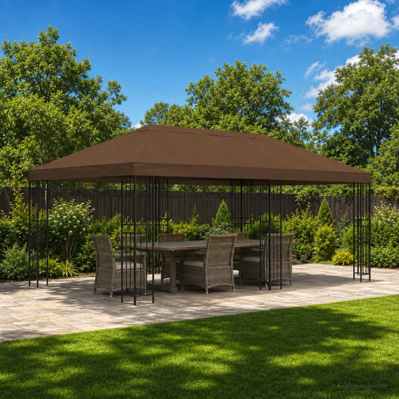 Gazebo Luifel Dekking 6 x 3 m Bruin Polyester 190