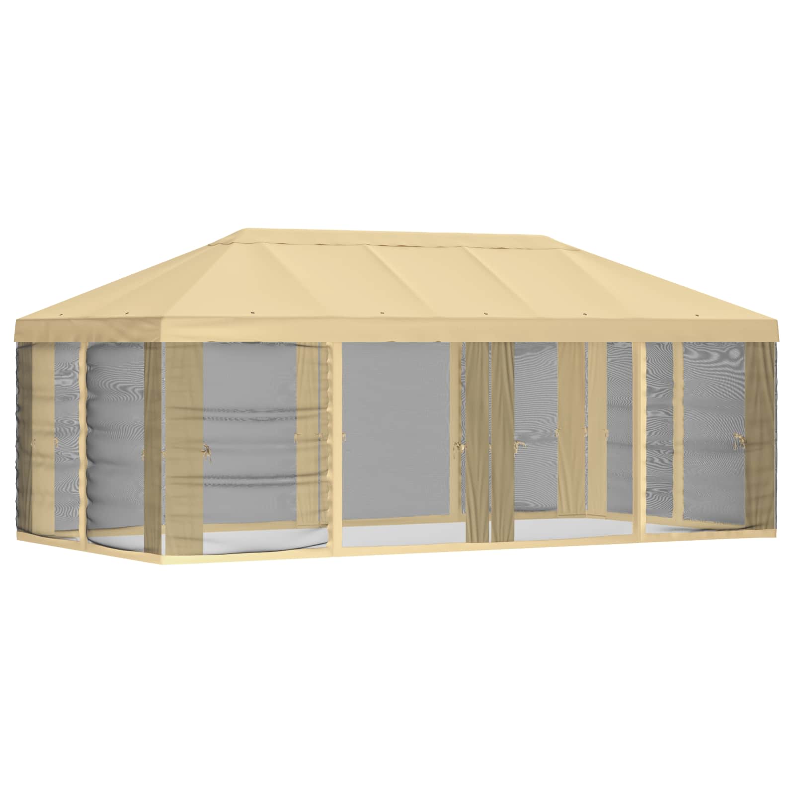 Gazebo Hoes met Zijwanden 6 x 3 m Crèmekleurig Polyester 190