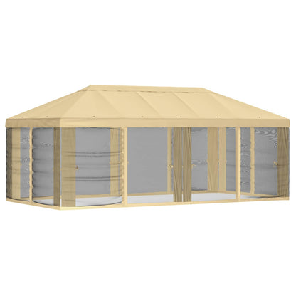 Gazebo Hoes met Zijwanden 6 x 3 m Crèmekleurig Polyester 190