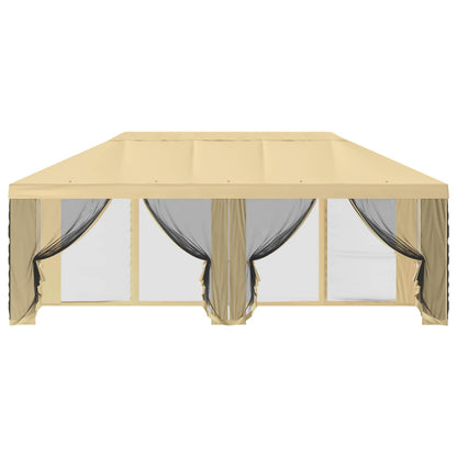 Gazebo Hoes met Zijwanden 6 x 3 m Crèmekleurig Polyester 190