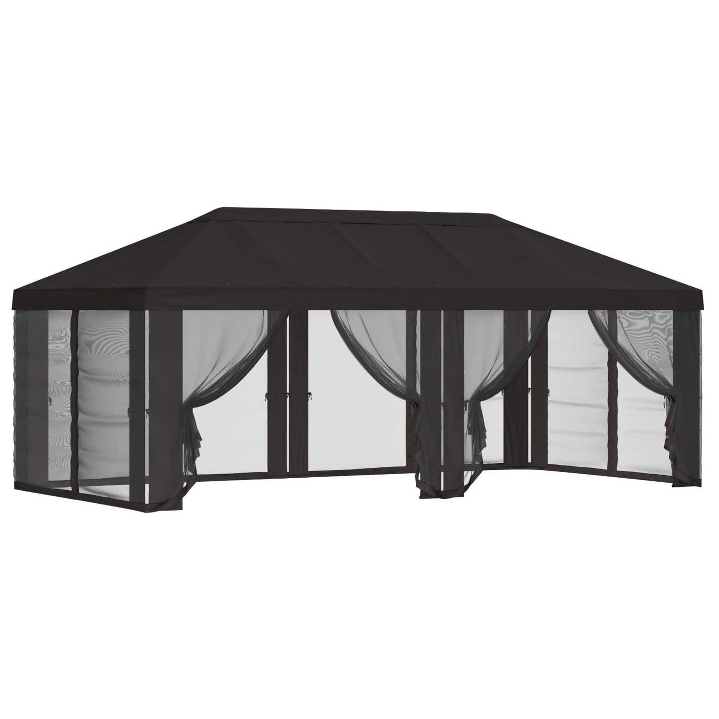 Gazebo Hoes met Zijwanden 6 x 3 m Antracietkleurig Polyester