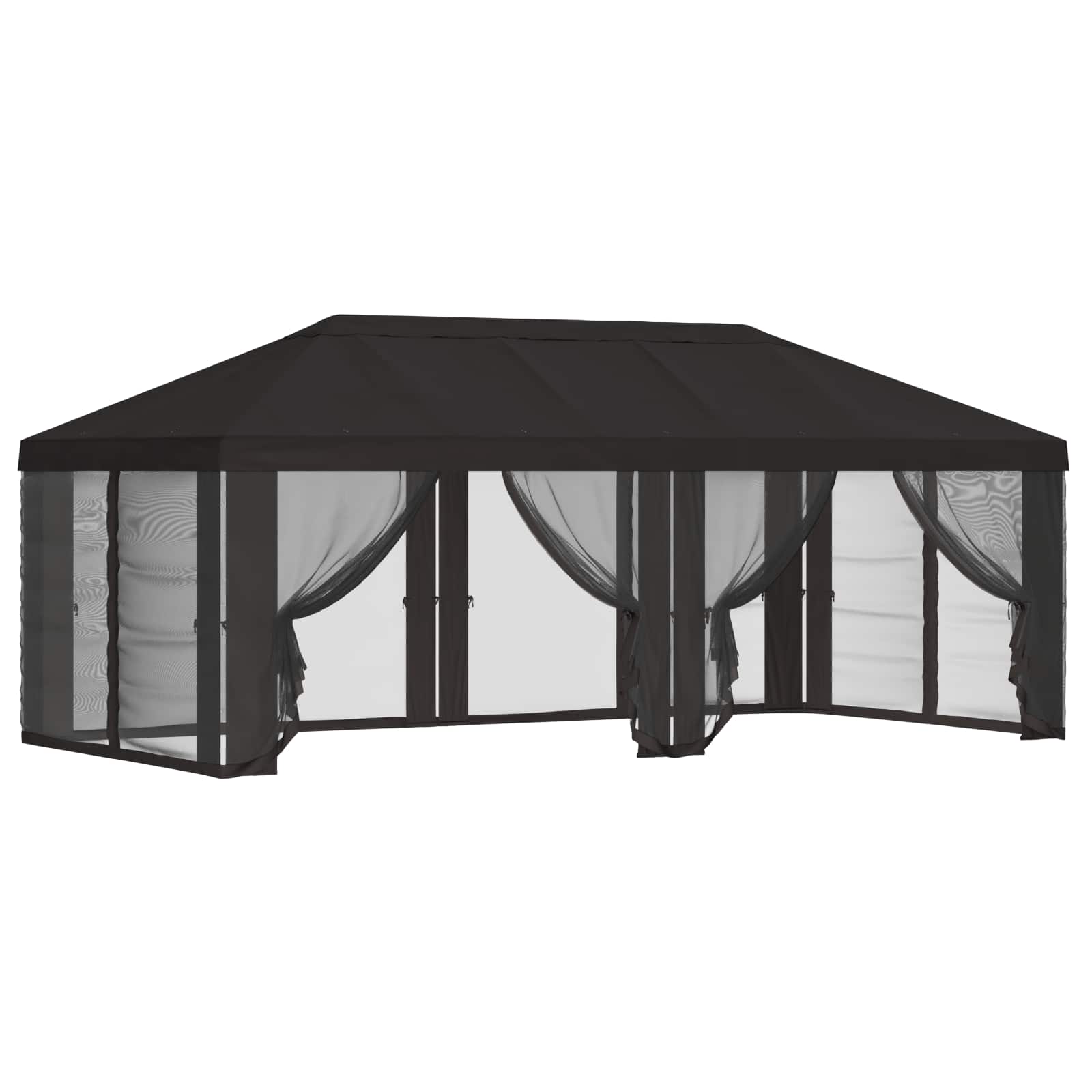 Gazebo Hoes met Zijwanden 6 x 3 m Antracietkleurig Polyester