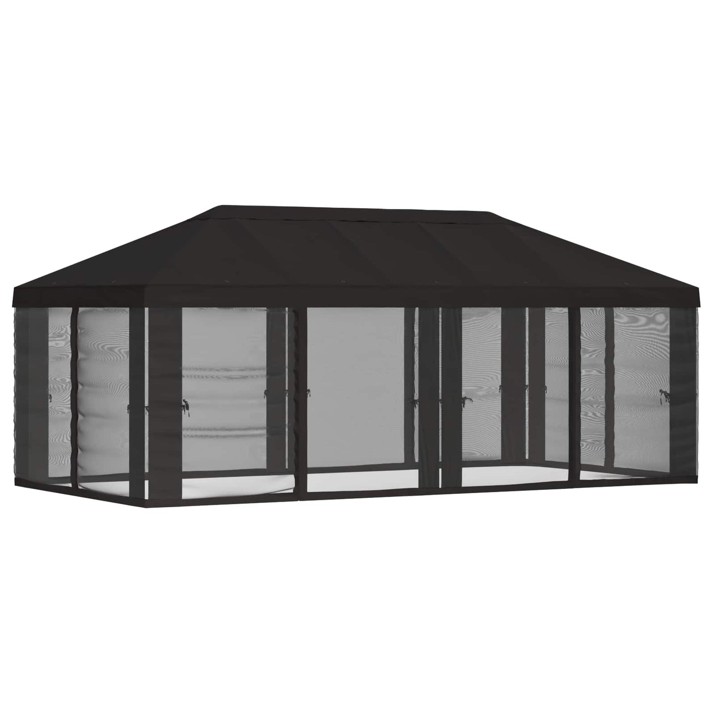 Gazebo Hoes met Zijwanden 6 x 3 m Antracietkleurig Polyester