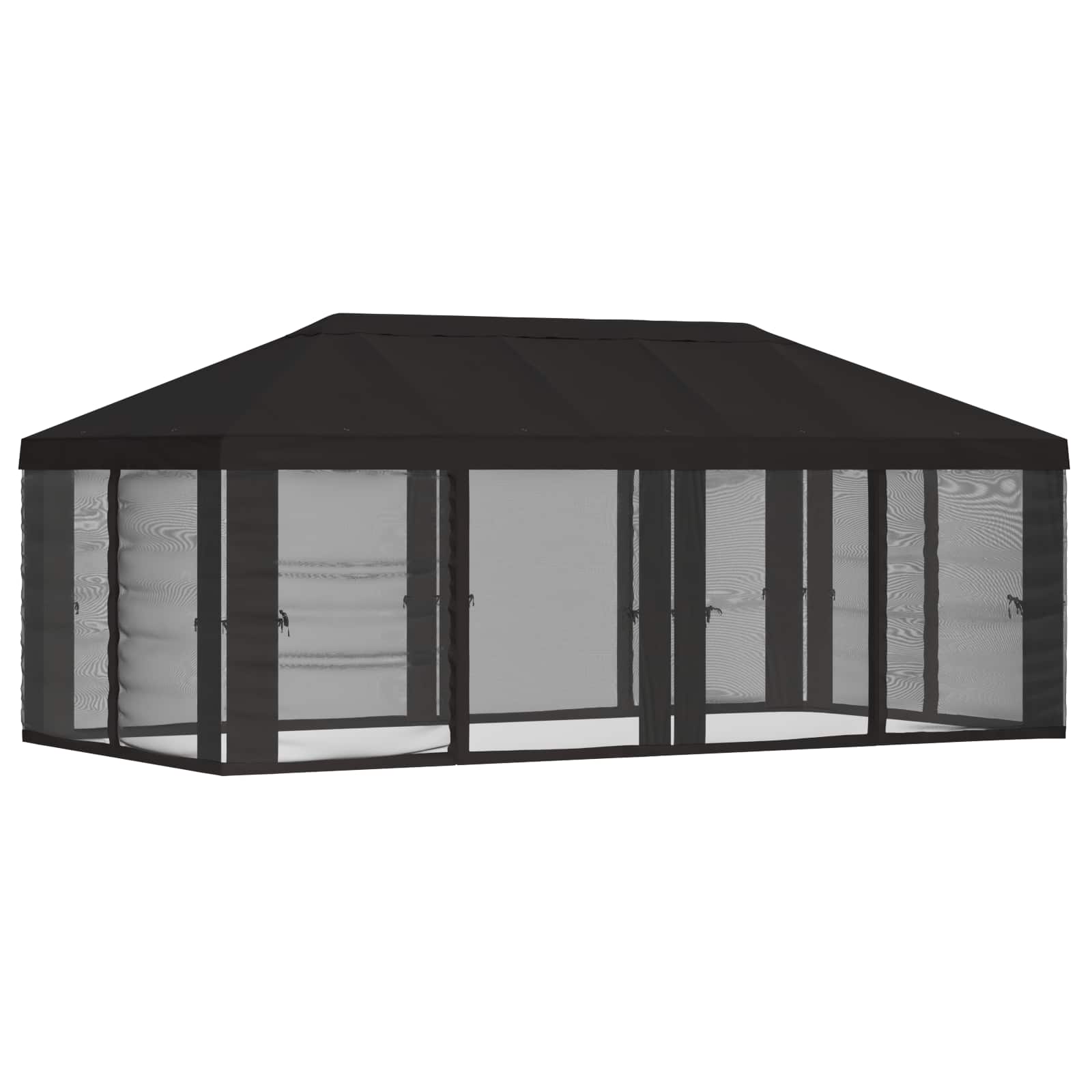 Gazebo Hoes met Zijwanden 6 x 3 m Antracietkleurig Polyester