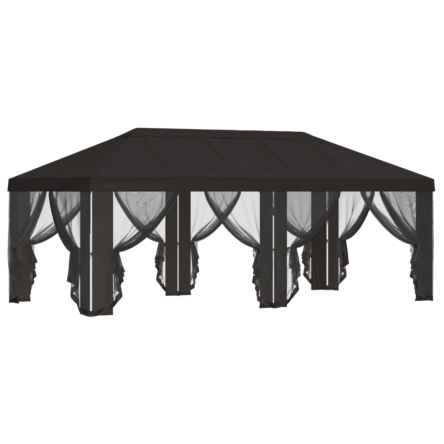 Gazebo Hoes met Zijwanden 6 x 3 m Antracietkleurig Polyester