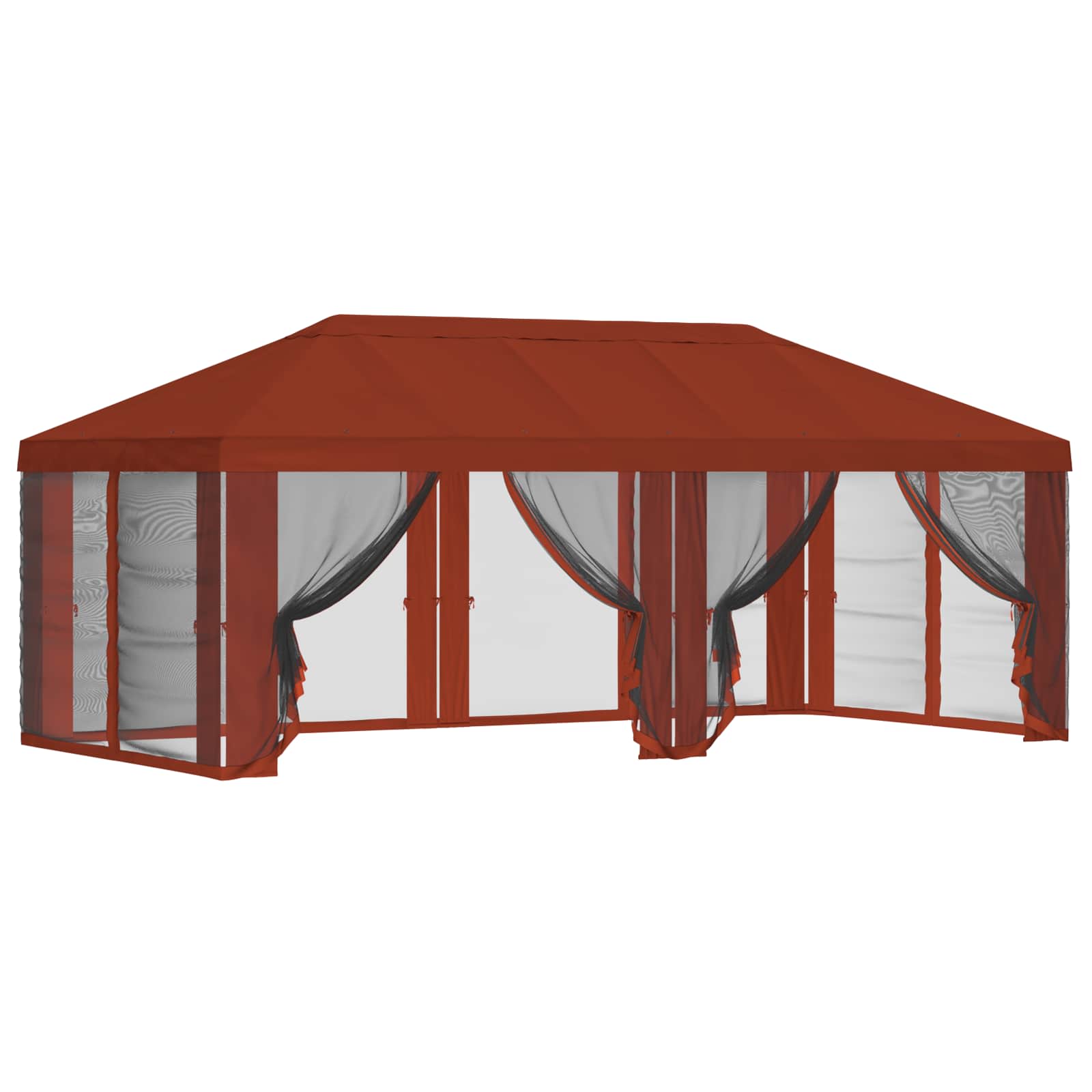 Gazebo Hoes met Zijwanden 6 x 3 m Terracotta Polyester 190