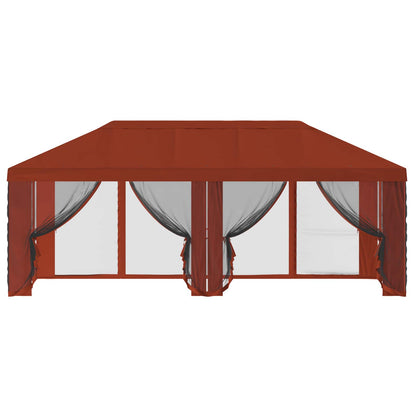 Gazebo Hoes met Zijwanden 6 x 3 m Terracotta Polyester 190