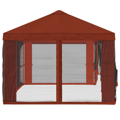 Gazebo Hoes met Zijwanden 6 x 3 m Terracotta Polyester 190
