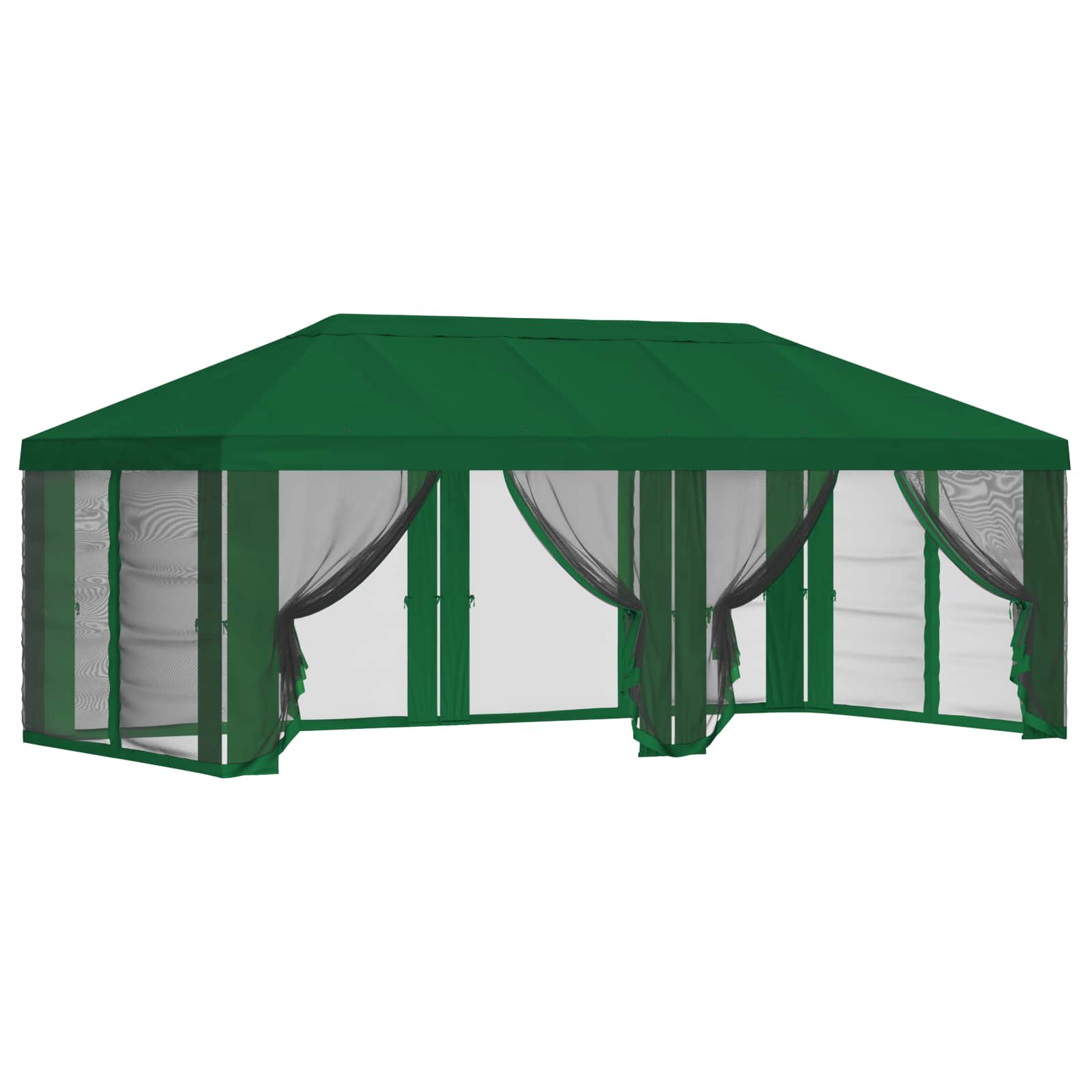 Gazebo Hoes met Zijwanden 6 x 3 m Groen Polyester 190