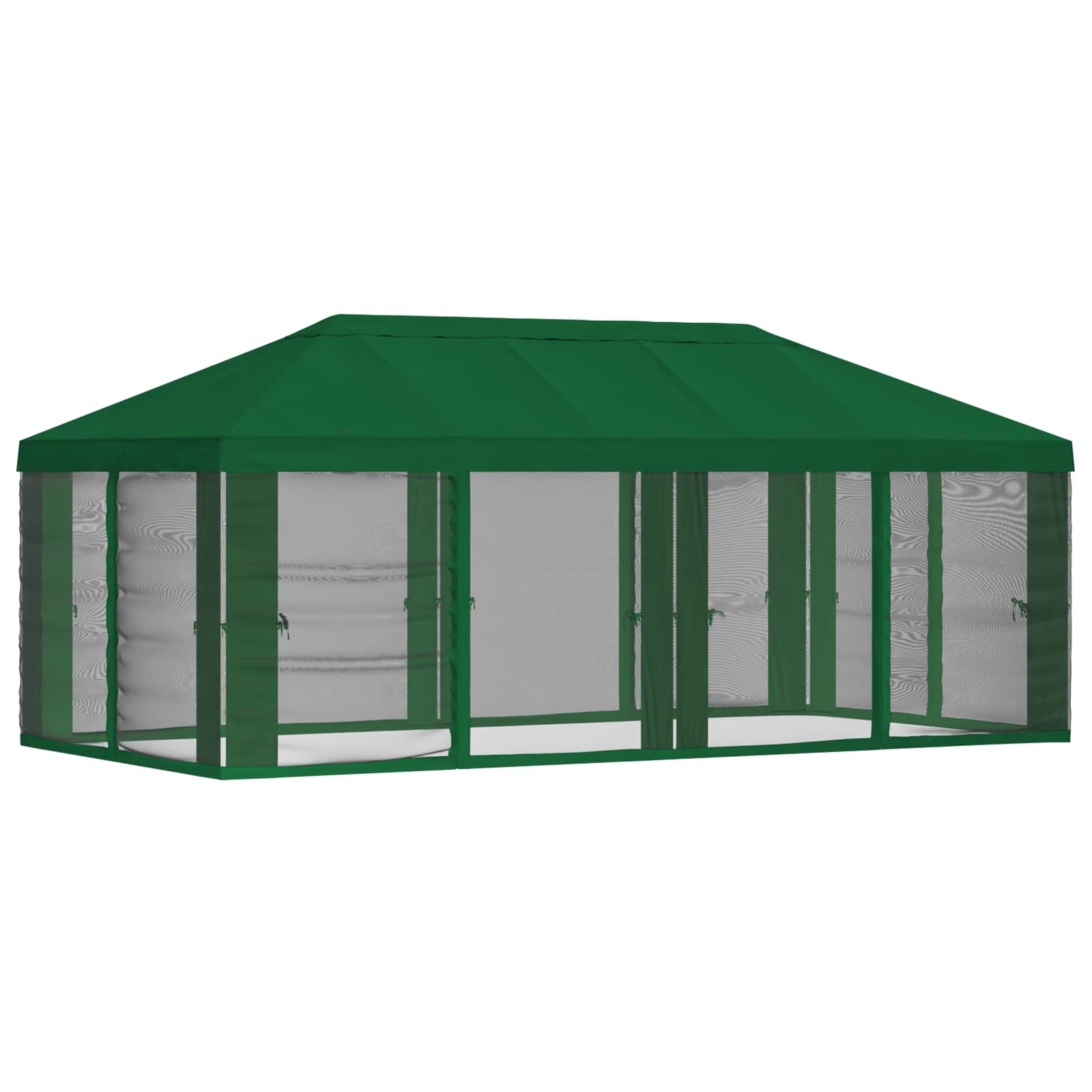 Gazebo Hoes met Zijwanden 6 x 3 m Groen Polyester 190