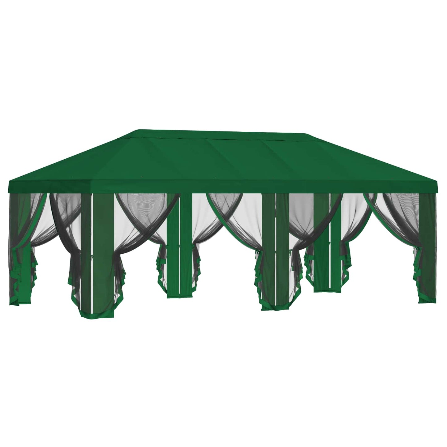 Gazebo Hoes met Zijwanden 6 x 3 m Groen Polyester 190