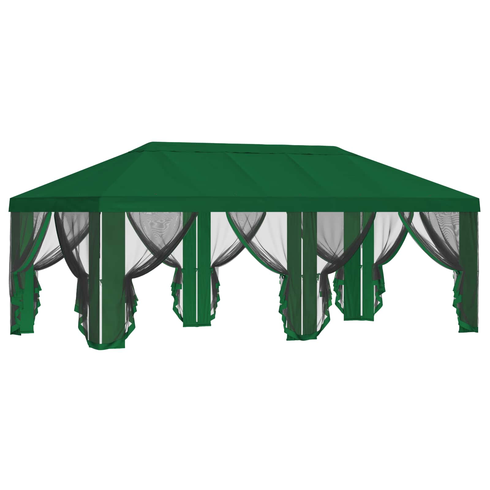 Gazebo Hoes met Zijwanden 6 x 3 m Groen Polyester 190