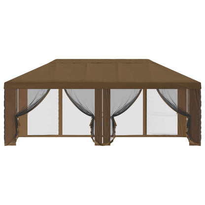 Gazebo Hoes met Zijwanden 6 x 3 m Taupe Polyester 190