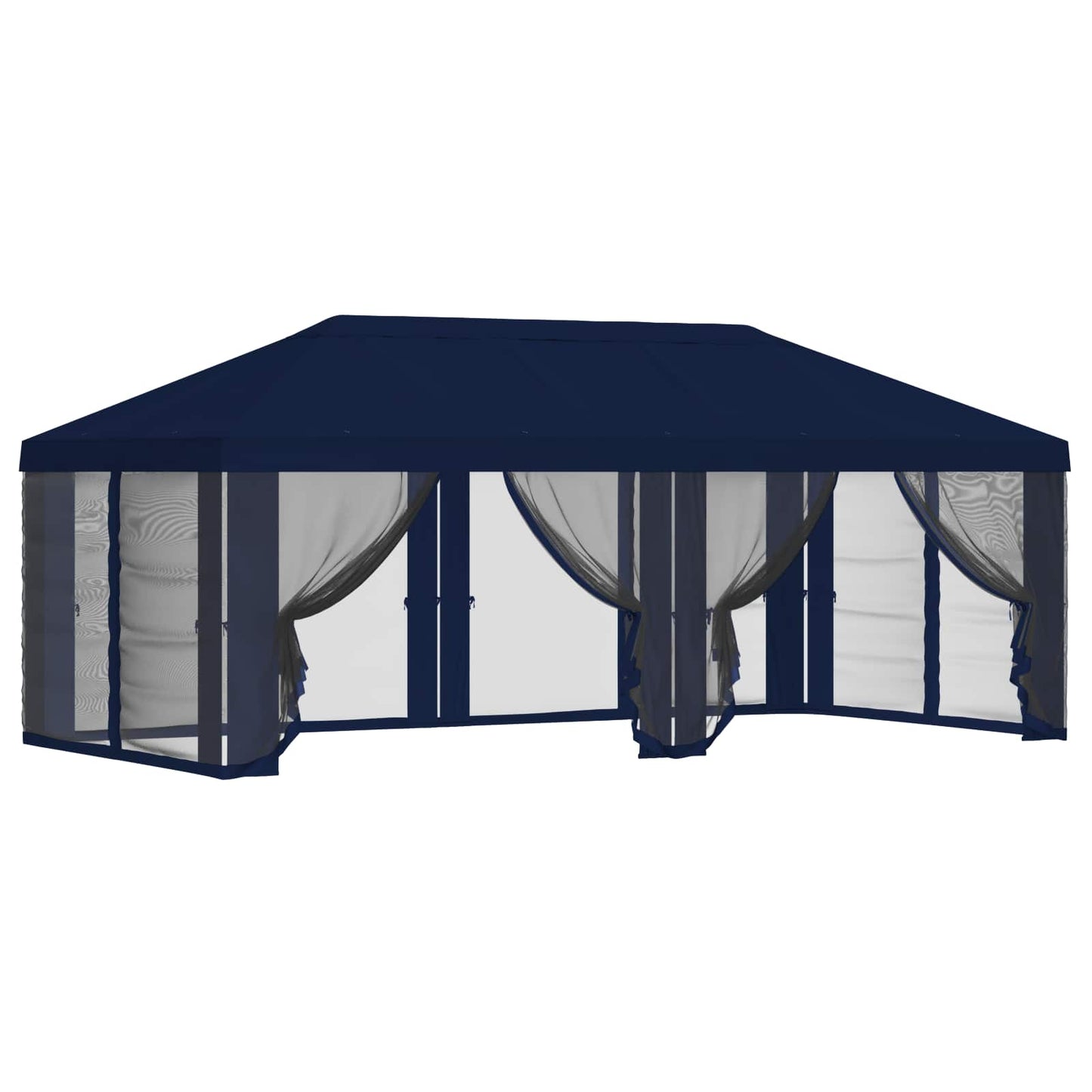 Gazebo Hoes met Zijwanden 6 x 3 m Blauw Polyester 190