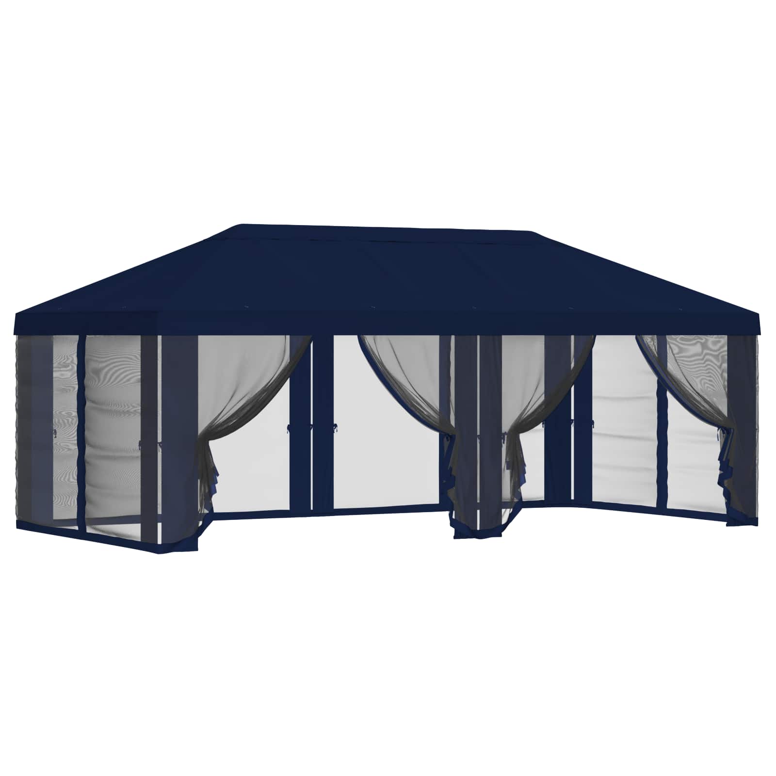 Gazebo Hoes met Zijwanden 6 x 3 m Blauw Polyester 190