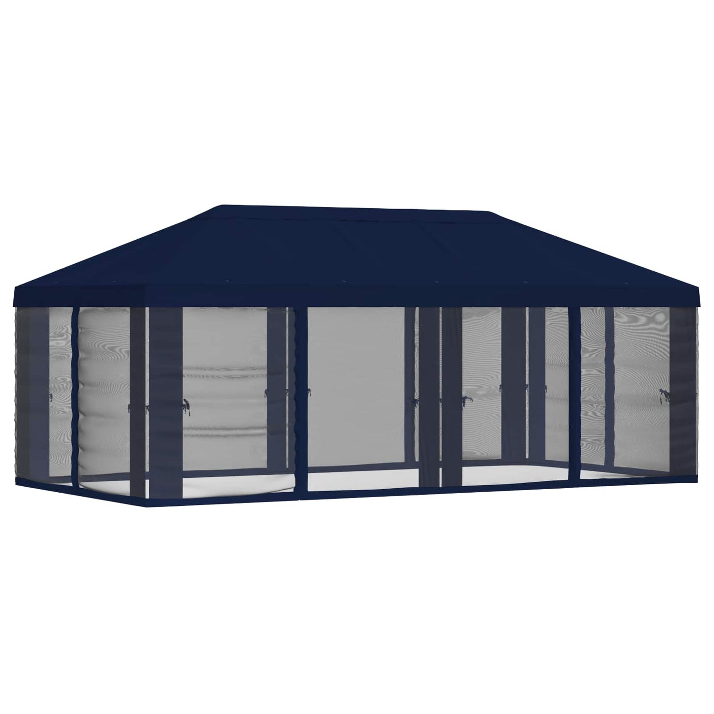 Gazebo Hoes met Zijwanden 6 x 3 m Blauw Polyester 190