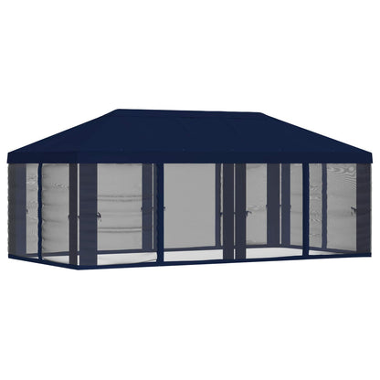 Gazebo Hoes met Zijwanden 6 x 3 m Blauw Polyester 190