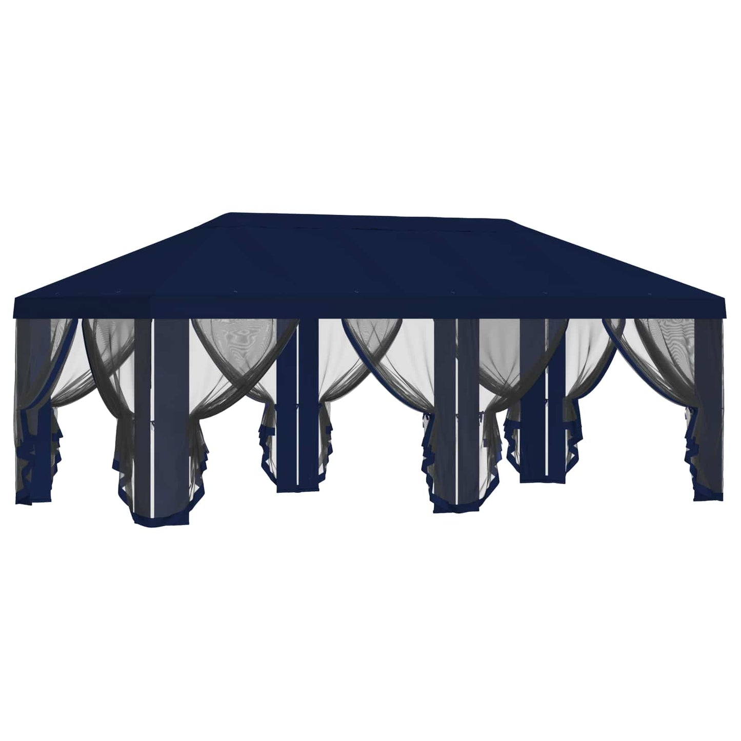 Gazebo Hoes met Zijwanden 6 x 3 m Blauw Polyester 190