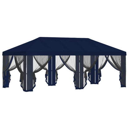 Gazebo Hoes met Zijwanden 6 x 3 m Blauw Polyester 190