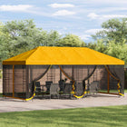Gazebo hoes met zijwanden 600x300x276.5 cm geel polyester