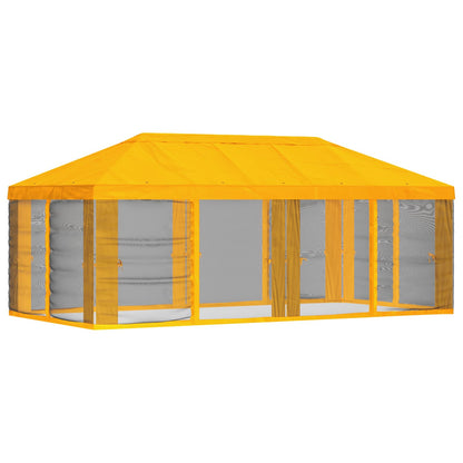 Gazebo Hoes met Zijwanden 6 x 3 m Geel Polyester 190