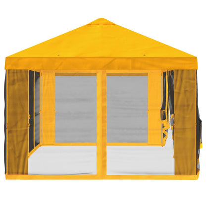 Gazebo Hoes met Zijwanden 6 x 3 m Geel Polyester 190