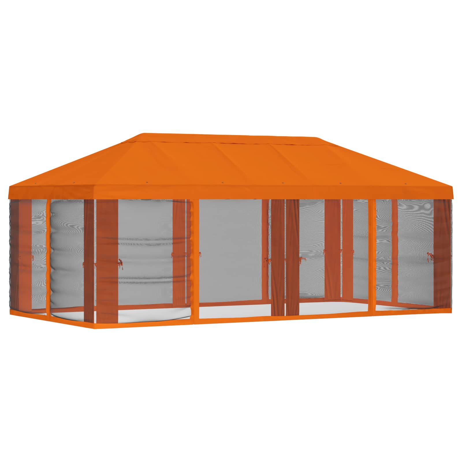Gazebo Hoes met Zijwanden 6 x 3 m Oranje Polyester 190