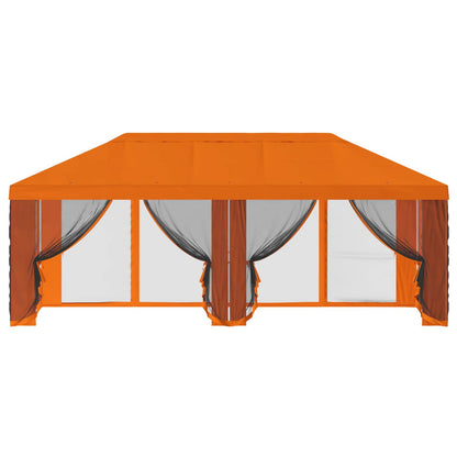 Gazebo Hoes met Zijwanden 6 x 3 m Oranje Polyester 190